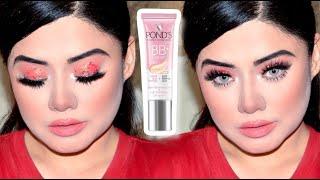 Delicate Natural Makeup For Oily Skin | Coral Peach Summer Eye Look || Ponds BB Transformation