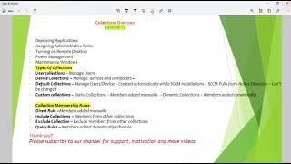 Lecture 18 SCCM Collection Overview