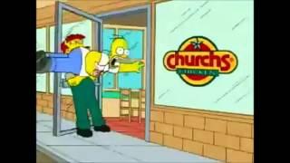 The Simpsons Church's Chicken Commercial (Chase For The Chicken)