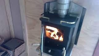 Cubic Mini Wood Stove installed in the Tiny House on wheels