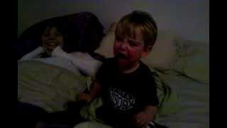 William gets scared of Toy Story 3 monkey.  Dec 20, 2011