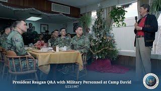 President Reagan Q&A with Military Personnel at Camp David 5/23/1987