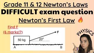 Newton's First Law of Motion exam question VERY DIFFICULT!