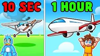 10 Seconds vs 1 Hour - Airplane Build Challenge in Roblox