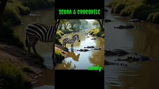 Zebra and Crocodile #trending #predator #amazon #viralvideo #wildlife #relaxing #animals #wow