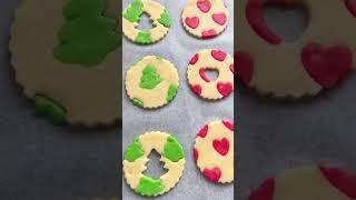 Christmas Linzer Cookie ️  #shortbread #shortbreadcookies