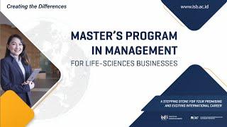 Master in Biomanagement Infographic