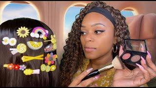 ASMR | ️ The Lady On The Airplane Does Your Makeup & Hair