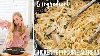 ONE POT & 6 ingredients: Chicken Fettuccine Alfredo | The Recipe Rebel