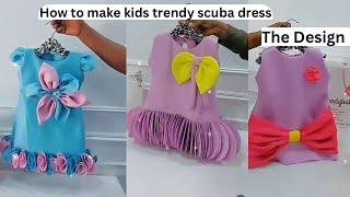 How To Make Kids Trendy Scuba A - Line Dress | The Designing