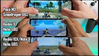 Snapdragon 662 vs Helio G80 vs G85 Speed test/Gaming PUBG/ Poco M3 vs Redmi 9 vs Redmi 10X/Note 9