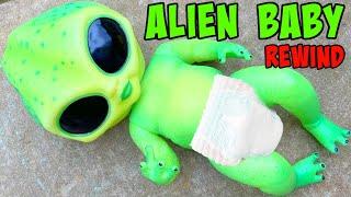  ALIEN BABY REWIND! BABY ALIEN in OUR HOUSE THE MOVIE! WHATS INSIDE an ALIEN!