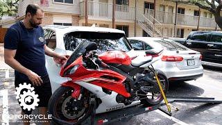 How To Use a Hitch-Mounted Motorcycle/Dirt Bike Carrier (Attaching & Using Ratchet Tie Straps)