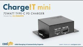 Coolgear ChargeIT! mini 75W Dual Port USB-C PD Charger | Product Highlight