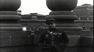 Rene Paul Fonck stands in front of a pillar and speaks in the United States befor...HD Stock Footage