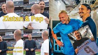 Zlatan Ibrahimovic meets Pep Guardiola & Haaland | Man City - AC Milan | Preseason 2024 