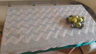 Rectangular tablecloth fillets crochets for beginner