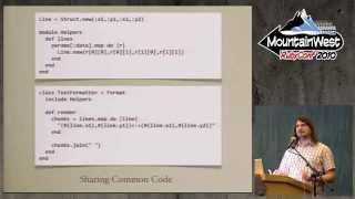 MountainWest RubyConf 2010 - I was wrong about ruport by Gregory Brown