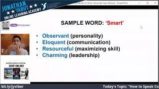 How to Speak Confidently At Work (Webinar Excerpt) by Jonathan Yabut