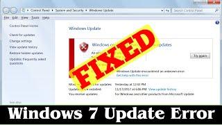 [SOLVED] How to Fix Windows 7 Update Error Problem Issue