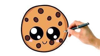 How To Draw A Cookie Simple & For Kids Tutorial Step-By-Step