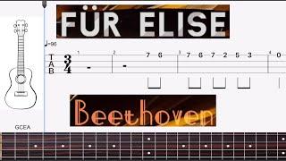 「Für Elise」Ukulele Tab Play-along Easy Version for Beginners