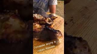 Шашлык из акулы Катран в горах Крыма #shorts #крым2022 #шашлык #крым #fedorov88