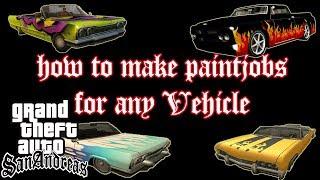 GTA San Andreas [Tutorial] : How to make Paintjob for any Vehicle!