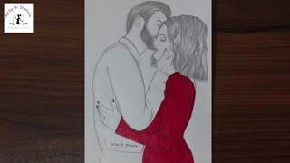 How to draw Romantic couple / Cute couple hugging drawing-Sarılan Sevgili Çizimi ‍️‍Aşk Çizimleri