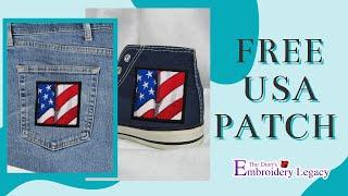 Free USA Patch Machine Embroidery Design (Limited Time Download)