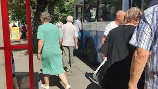 Ukraine, Cherkasy, trolleybus 7A ride from Вул. Університетська to Будинок Торгівлі