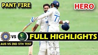 India Vs Australia | Full Highlights | 5th Test Match Day 2 Stumps 2025 | Ind Vs Aus