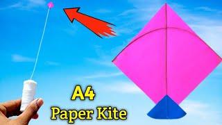 how to make kite , A4 sheet kite making , single paper kite making , flying paper kite , patang bazi