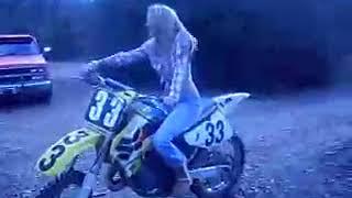 GIRL IN UGGS REVVING A DIRT BIKE. (REVVING A MOTORCYCLE IN UGG BOOTS)!!!