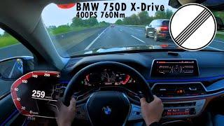 BMW 750d xDrive 400ps&760Nm Night Drive | TOP Speed run (260km/h) | by Cars2Drive DE