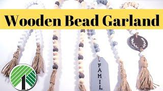 How to make Wood Beaded  Garland ~Dollar Tree DIY~Farmhousedecor