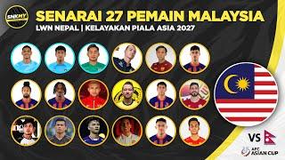  Senarai 27 Pemain Harimau Malaya Menentang Nepal dalam Kelayakan Piala Asia 2027