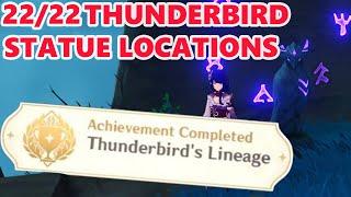 All Thunderbird Statue Locations Thunderbird's Lineage Achievement Tsurumi Island Genshin Impact 2.2