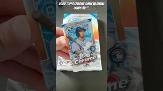 Opening a pack of 2022 Topps Chrome Sonic baseball cards. Arozarena purple yellow sonic pulse /299.