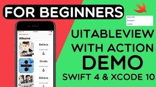 How To Create A UITableView With Action In Xcode 10 Programatically (Swift 4.0) | Demo