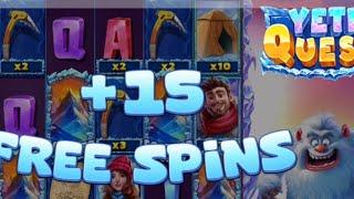 Yeti Quest slot great new game $24,000 bonus buy compilation 4 scatter retrigger big win