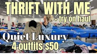 Thrift With Me for Quiet Luxury Winter Outfits | $50 Budget + Try-On Haul