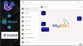 realtime chat application using laravel | laravel react and pusher | chat application laravel