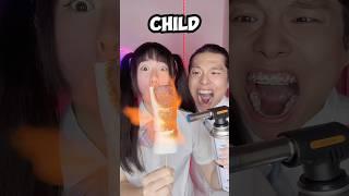 Adult VS Child Emoji Food Challenge ASMR  #asmr #funny #mukbang
