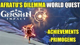 Afratu's Dilemma World Quest Full Walkthrough - FREE Achievements & Primogems (Genshin Impact)