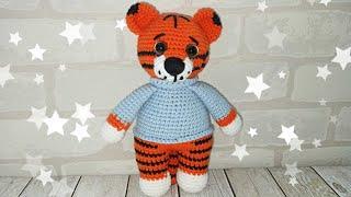 ТИГР в кофте вязаный крючком мастер класс. Символ 2022 года/crochet tiger/Tiger häkeln