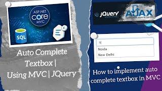 Auto compete textbox in MVC | Creating auto complete textbox | MVC | JQuery | Full Stack Development