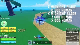 [Update 20]Blox Fruits Midnight Blade and God Human One Shot Combo