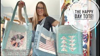 New Pattern: The Happy Day Tote, tote bag sew along and tutorial, VLOG