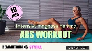 10 MIN ABS WORKOUT - Träna magen hemma utan redskap - HEMMATRÄNING